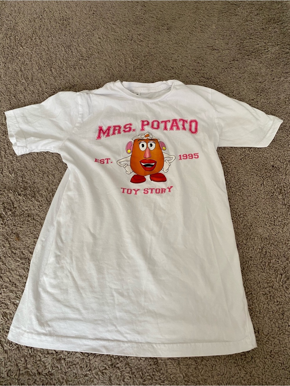 Mrs. Potato Toy Story White Women’s Graphic Tee Size Small